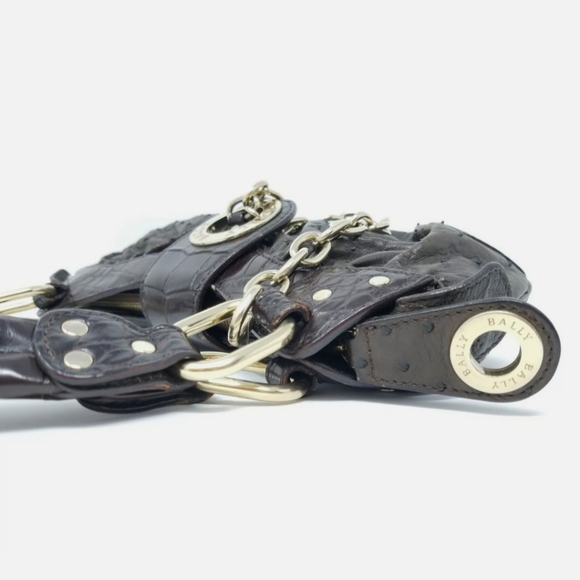 100% AUTHENTIC BALLY Brown Ostrich Leather Handbag - Limited Edition - Picture 2 of 12